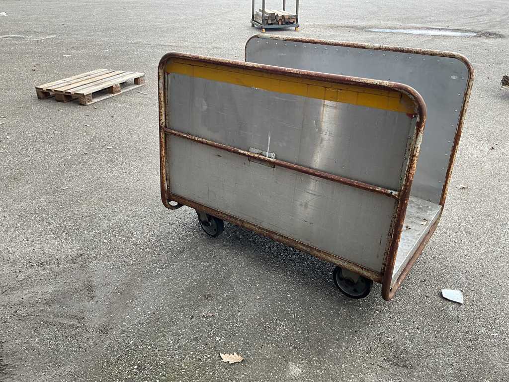 Transportkar v.v. aluminium plaatwerk 140x90x110cm