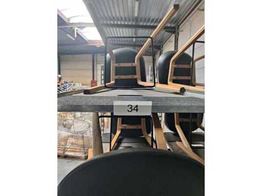 8x schwarzer Barhocker (Holzrahmen (außer Transportwagen)) (8x)