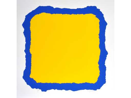 Bram Bogart - Yellow in blue - silkscreen 