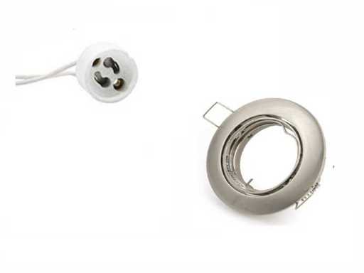50 x Luminaire Rétro – Pivotant – GU10 – Argent – IP20