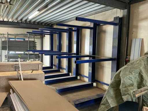 Freestanding cantilever racks / steel storage racks (2x)