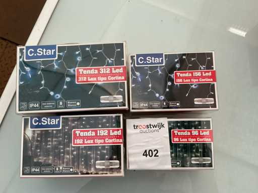 C.Star. Schutzart IP44. Innen- / Außenbereich, Weihnachts-LED-Beleuchtung. (4-fach)