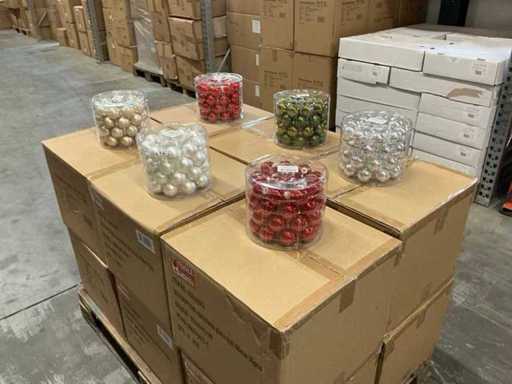 Partij diverse glazen kerstballen 40mm 36/tube (96 tubes)