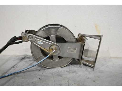 OMPI - 35 de metri - 400 de grade - Tambur de furtun din oțel inoxidabil cu lance de pulverizare