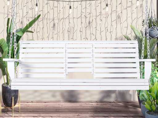 Balancelle de porche 3 places en bois, banc