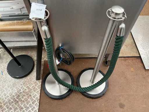 Shop barrier post with cord (2x)