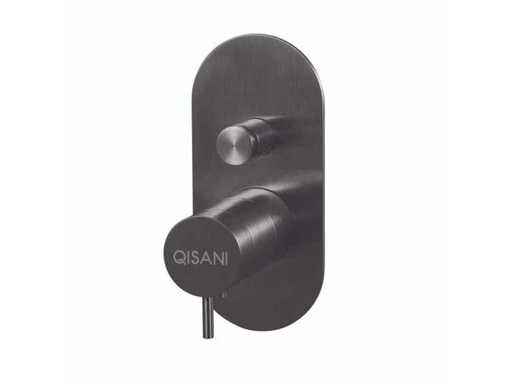 Qisani - Flow - thermostatic built-in valve 2-way oval finish part - Gun Metal