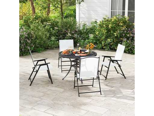 Set van 4 opvouwbare tuinstoelen, tuinstoelen