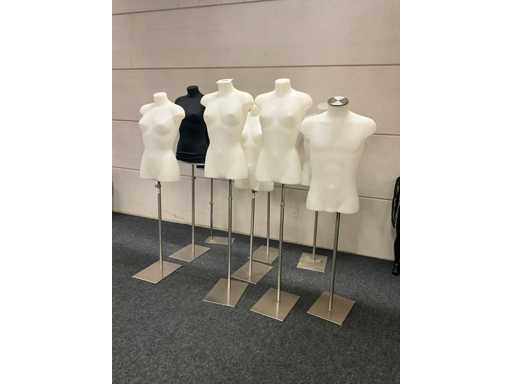 Charge verschiedener Schaufensterpuppen/Büsten (9x)