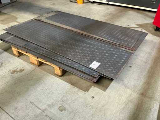 Batch of steel checker plates
