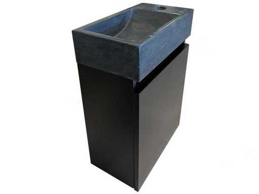 Meuble de base Mawialux avec fontaine pour toilettes et évier en pierre naturelle