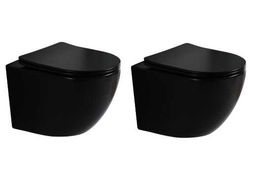 2x Hangend rimless toiletten- Alaska - keuze uit diverse matte kleuren