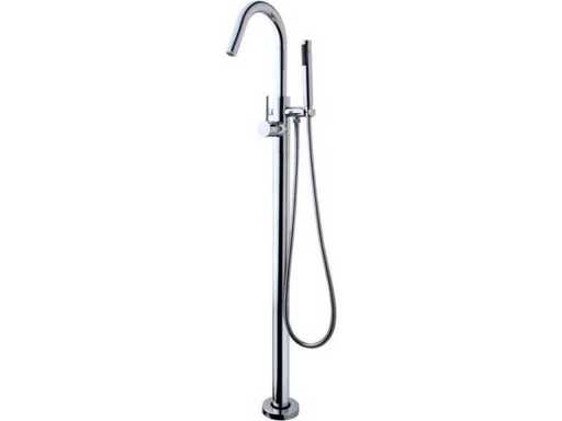 Robinet de bain indépendant complet à 1 poignée avec douche à main chromée