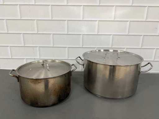 Acciaio inox - pentola da cucina (2x)