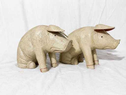 Deko-Schweinefiguren (2x)