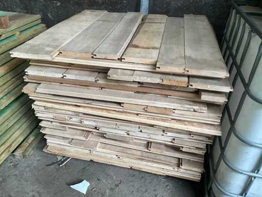 Partij tand- en groef houten planken (1 pallet)