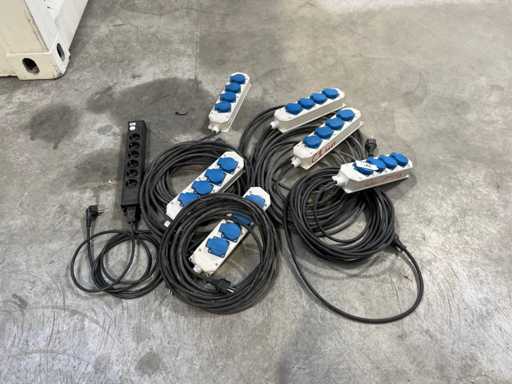 Bloques de distribución con cables de extensión (7x)