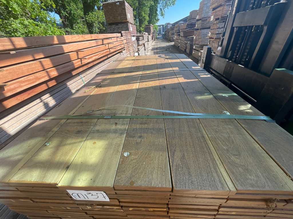 Tavole di legno duro Ipé Prime piallate 21x145mm, lunghezza 185cm (119x)