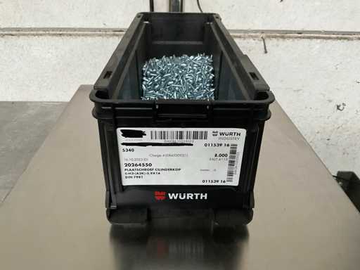 Würth 4.82 kg ?ruba p?ytkowa z g?owic? cylindryczn? 3,9 x 16 in pojemnik sztaplowany