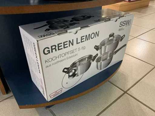 SSW Green Lemon 6-piece cooking pot set