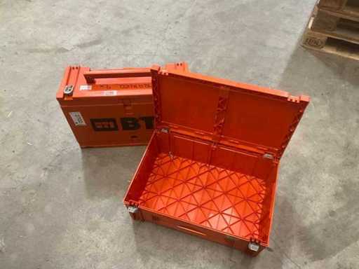 2 scatole moduli Systra arancioni di 22 cm, larghe 60 cm, profonde 40 cm