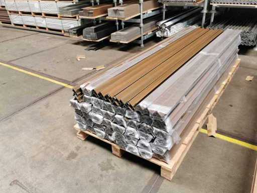 130x composiet hoekprofiel bruin/teak voor gevelbekleding - 280 cm lang