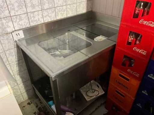 Évier double en acier inoxydable