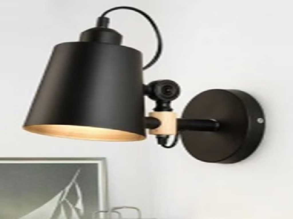 4 x Lampada da parete design nero e oro (7093)