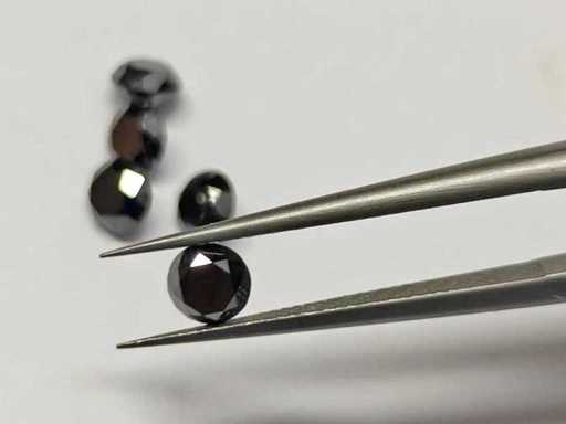 5-Natuurlijke Diamanten Behandeld Zwart 5 Stenen - 1,73 Cts