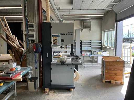 Sierra de cinta Felder FB710 con guías cerámicas y motor de 4 kW, así como cuchillas de sierra de repuesto
