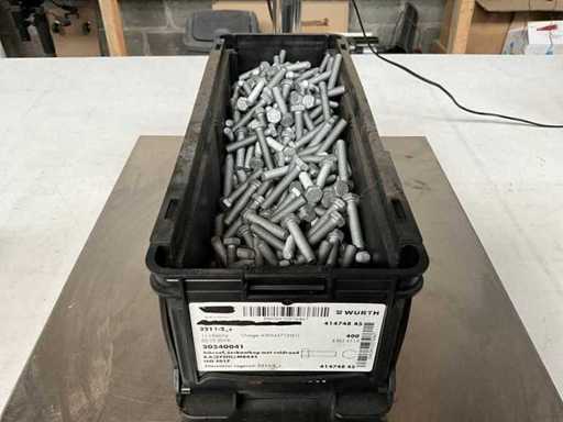 Würth 11.62kg Screw hexagon head with full thread M8 x 45 in stackable box