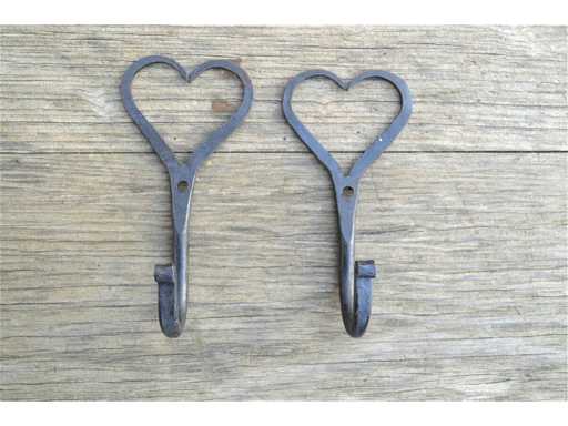 (489x) Hart kleding haak - 14cm