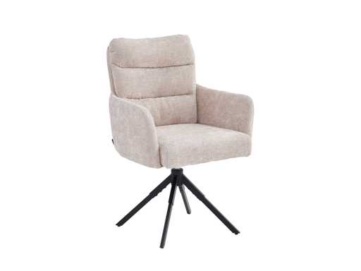 Colenis - Sedia da pranzo Exquisa - Set di 6 - Beige - Tessuto chenille - Design - Rutabile - 360° - Con funzione di ritorno di memoria