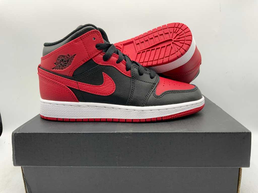 Nike Air Jordan 1 Mid Noir/Gym Rouge-Blanc Sneakers 35.5