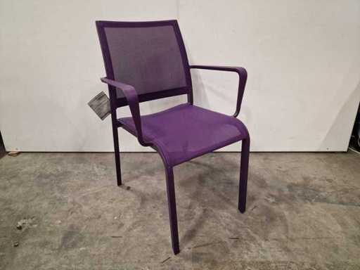 6 x Garden Prestige - Alu Stapelstoel Nice met Armleuning Aubergine - Batylene Aubergine