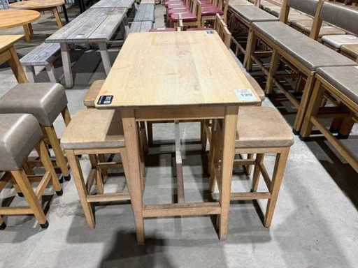 Hutten – Bartisch mit 4 Barhockern