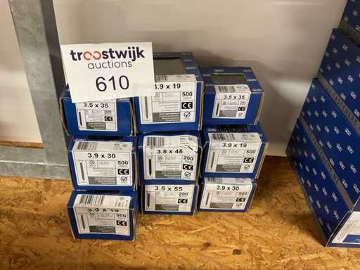 9 boîtes de vis à montage rapide