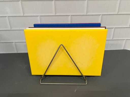 Snijplank kunststof met RVS houder (6x)