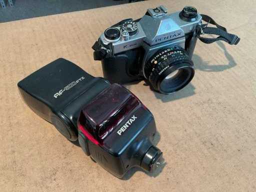 Pentax K 1000 Fotocamera set in tas