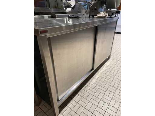 Arbeitstischschrank aus Edelstahl