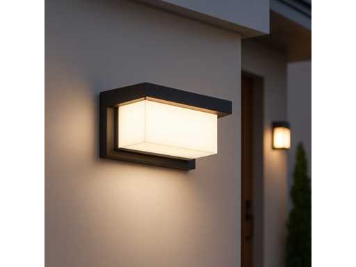 Lumières murales LED SAW-02 – 3500K – 12W – IP54 – Noires (x4)