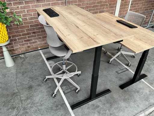 Elektrisch verstelbaar Bureau 160x60 v.v hoge verstelbare bureaustoel