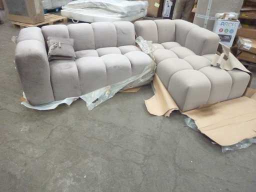 Canapé d'angle gauche - velours