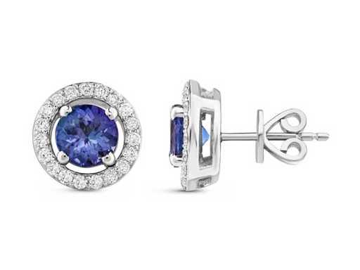 Luxury Earring in Natural Tanzanite AAA+ 2.67 carats in 18k white gold