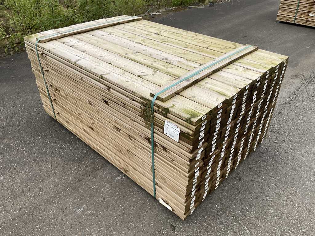 Epicea plank geïmpregneerd  4 hoeks afgerond 28x145 mm lengte 1800 mm (432x) 