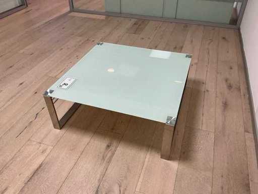 Glass and metal coffee table