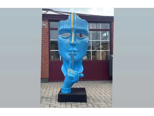 Sssst Visage du Silence H200cm Argent