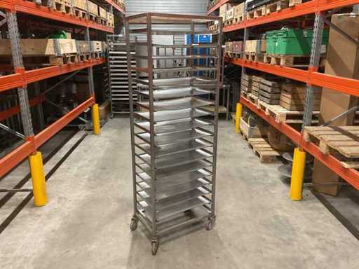 Cărucior de raft cu tăvi de copt