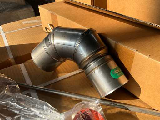 Coude d’arbre Panflex à 90°, avec adaptateur Inox, avec œillet, acier inoxydable, 60-80 mm (103x)