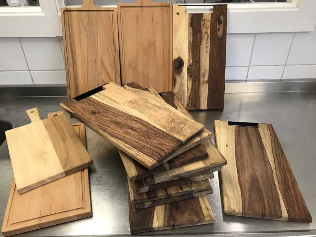Batch of wooden serving boards